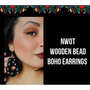 NWOT| WOODEN BEAD BOHO EARRINGS